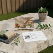 Minimal Organic Handmade Soap Brand QR Code Photo Visitekaartje