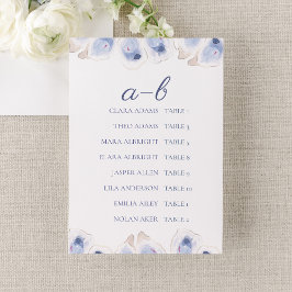 Minimal Oyster Wedding Seating Chart Card Kaart