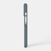 Minimal Palm Tree Pattern Blue Grey Tropical  iPhone 16 Hoesje (Linkerkant)