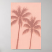 Minimal Palm Tree Shadows – Soft Coral Aesthetic Poster (Voorkant)