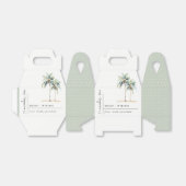 Minimal Palm Trees Waterverf Tropical Wedding Bedankdoosjes (Uitgevouwen)