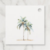 Minimal Palm Trees Waterverf Tropical Wedding Bedankjes Labels (Achterkant)