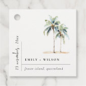 Minimal Palm Trees Waterverf Tropical Wedding Bedankjes Labels (Voorkant)