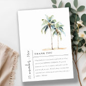 Minimal Palm Trees Waterverf Tropical Wedding Bedankkaart