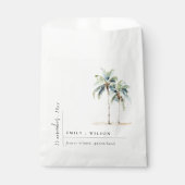 Minimal Palm Trees Waterverf Tropical Wedding Bedankzakje (Voorkant)