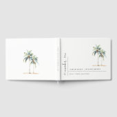 Minimal Palm Trees Waterverf Tropical Wedding Gastenboek (Volledig)