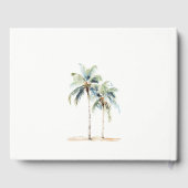 Minimal Palm Trees Waterverf Tropical Wedding Gastenboek (Achterkant)