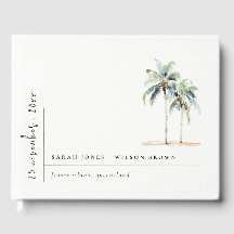 Minimal Palm Trees Waterverf Tropical Wedding