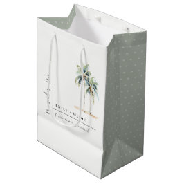 Minimal Palm Trees Waterverf Tropical Wedding Medium Cadeauzakje