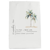 Minimal Palm Trees Waterverf Tropical Wedding Medium Cadeauzakje (Voorkant)