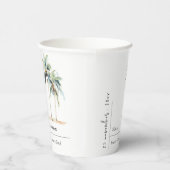 Minimal Palm Trees Waterverf Tropical Wedding Papieren Bekers (Rechts)