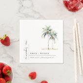 Minimal Palm Trees Waterverf Tropical Wedding Servet (Insitu)