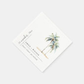 Minimal Palm Trees Waterverf Tropical Wedding Servet (Hoek)
