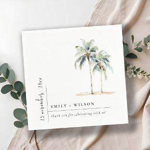 Minimal Palm Trees Waterverf Tropical Wedding Servet