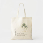 Minimal Palm Trees Waterverf Tropical Wedding Tote Bag (Voorkant)