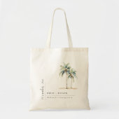Minimal Palm Trees Waterverf Tropical Wedding Tote Bag (Voorkant)