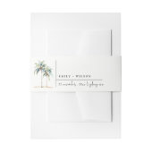 Minimal Palm Trees Waterverf Tropical Wedding Uitnodigingen Wikkel (Voorkant Voorbeeld)