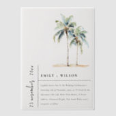 Minimal Palm Trees Waterverf Tropical Wedding Vellum Uitnodigingen (Voorkant)