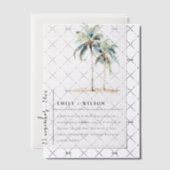Minimal Palm Trees Waterverf Tropical Wedding Vellum Uitnodigingen (Offset (Uitnodiging))