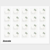 Minimal Palm Trees Waterverf Tropical Wedding Vierkante Sticker (Vel)