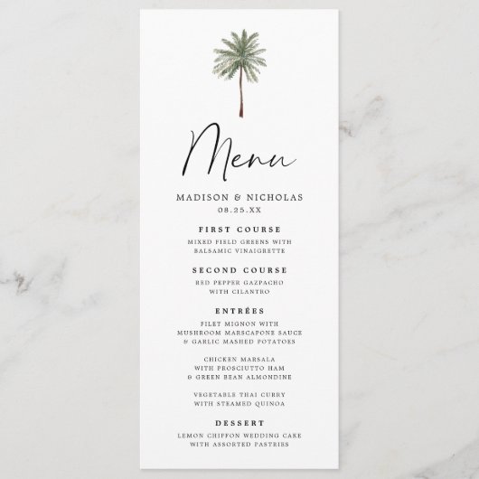 Minimal Palm Wedding Menu (Voorkant)