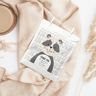 Minimal Panda Arrow Neutral Baby Shower Thank You Bedankzakje