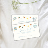 Minimal Par Tea Cookie Luier Raffle Baby shower Informatiekaartje