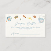 Minimal Par Tea Cookie Luier Raffle Baby shower Informatiekaartje (Voorkant)