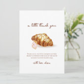 Minimal Paris Bakery Pastry Croissant Baby shower Bedankkaart (Staand voorkant)