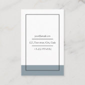 Minimal Pastel Blue Border modern en eenvoudig Visitekaartje (Achterkant)