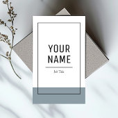 Minimal Pastel Blue Border modern en eenvoudig Visitekaartje