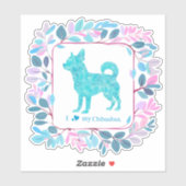 Minimal Pastel blue chihuahua Silhouette sticker (Vel)