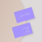 Minimal Pastel Blue Hand geschreven typografie Visitekaartje