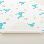 Minimal Pastel Blue Poodle Silhouette Blanket Sherpa Deken (3/4)