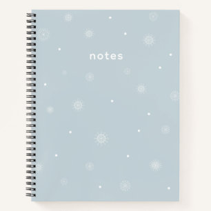 Minimal Pastel Blue Winter gepersonaliseerd Notitieboek