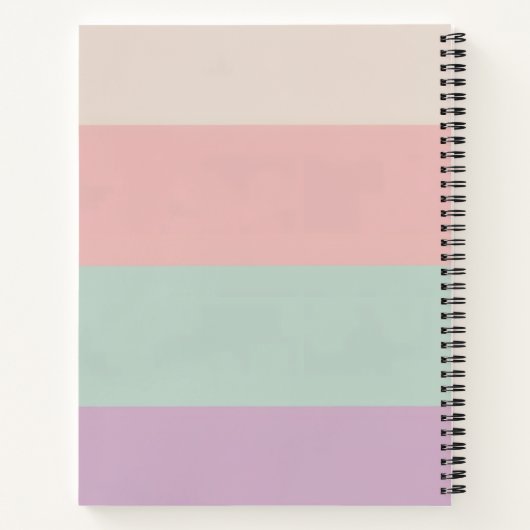 Minimal Pastel Color Block Personalized Notebook Notitieboek (Achterkant)