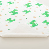 Minimal Pastel green chihuahua Silhouette blanket Sherpa Deken (3/4)