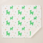 Minimal Pastel green chihuahua Silhouette blanket Sherpa Deken (Voorkant (horizontaal))