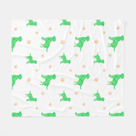 Minimal Pastel green labrador retriever blanket Fleece Deken (Voorkant (Horizontaal))