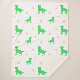 Minimal Pastel green labrador retriever blanket Sherpa Deken