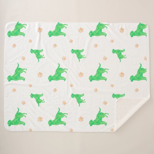 Minimal Pastel green labrador retriever blanket Sherpa Deken (Voorkant (horizontaal))