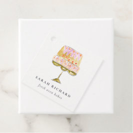 Minimal Pastel Kleurrijke Waterverf Cake Bakkerij Bedankjes Labels