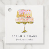 Minimal Pastel Kleurrijke Waterverf Cake Bakkerij Bedankjes Labels (Voorkant)