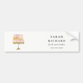 Minimal Pastel Kleurrijke Waterverf Cake Bakkerij Bumpersticker