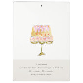 Minimal Pastel Kleurrijke Waterverf Cake Bakkerij Klembord (Achterkant)