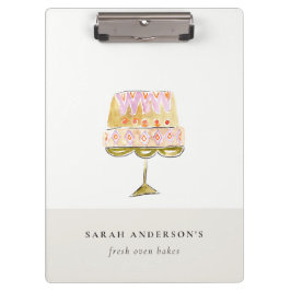 Minimal Pastel Kleurrijke Waterverf Cake Bakkerij Klembord