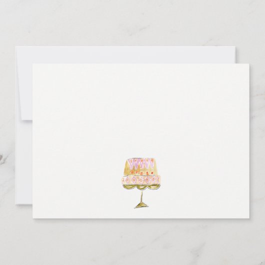 Minimal Pastel Kleurrijke Waterverf Cake Bakkerij Notitiekaartje (Achterkant)