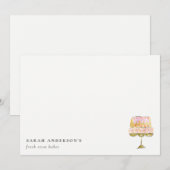 Minimal Pastel Kleurrijke Waterverf Cake Bakkerij Notitiekaartje (Voorkant / Achterkant)