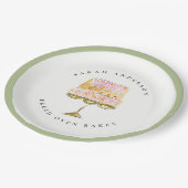 Minimal Pastel Kleurrijke Waterverf Cake Bakkerij Papieren Bordje (Gekanteld)