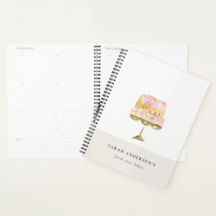 Minimal Pastel Kleurrijke Waterverf Cake Bakkerij Planner